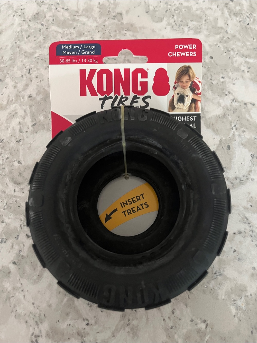 Kong Black Tire Chew Toy - Insert Treats